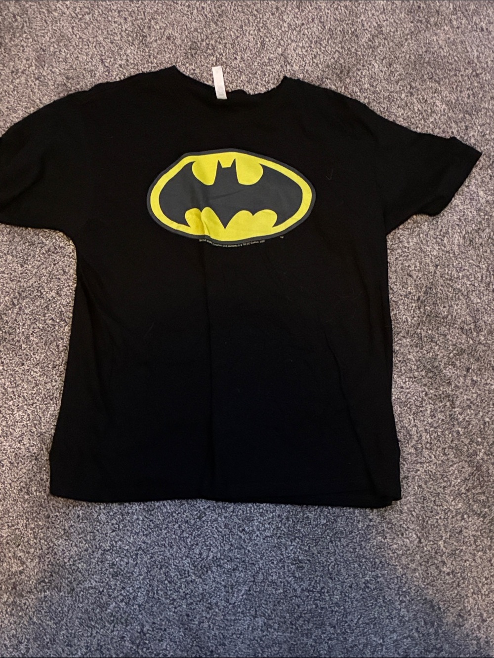 Black Batman Logo Graphic Tee - Yellow Bat Emblem